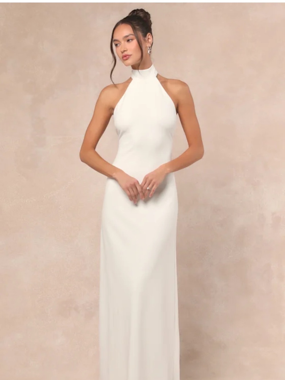 New Lulu's “Alaura”Ivory floor length backless dress